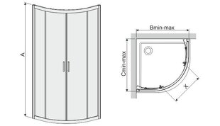 Душевая кабина Sanplast TX KN/TX4b 80s,глянцевый серебряный профиль, украшенный стеклом серый цена и информация | Душевые кабины | 220.lv