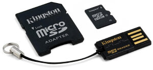 Kingston microSDHC 16GB Class4 + SD un USB adapteris cena un informācija | Atmiņas kartes mobilajiem telefoniem | 220.lv