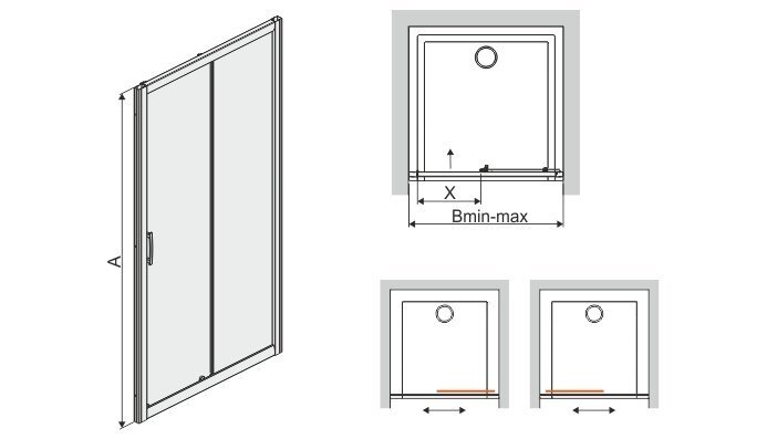 Dušas durvis nišai Sanplast TX D2/TX5b 120s, profils- balts, caurspīdīgs stikls W0 цена и информация | Dušas durvis, dušas sienas | 220.lv