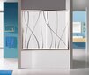 Vannas siena Sanplast TX D2-W/TX5b 120s, profils balts, dekorēts stikls cora цена и информация | Piederumi vannām un dušas kabīnēm | 220.lv