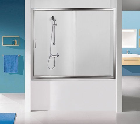 Vannas siena Sanplast TX D2-W/TX5b 120s, profils balts, dekorēts stikls cora cena un informācija | Piederumi vannām un dušas kabīnēm | 220.lv