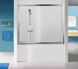 Стенка для ванны Sanplast TX D2-W/TX5b 120s, профиль белый, декорированное стекло grey цена и информация | Принадлежности для ванн и душевых кабин | 220.lv