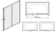 Vannas siena Sanplast TX D2-W/TX5b 180s, profils matēts grafīts, dekorēts stikls grey цена и информация | Piederumi vannām un dušas kabīnēm | 220.lv