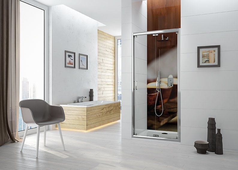 Dušas durvis nišai Sanplast TX DL/TX5b 80s, profils- pergamon, caurspīdīgs stikls W0 цена и информация | Dušas durvis, dušas sienas | 220.lv