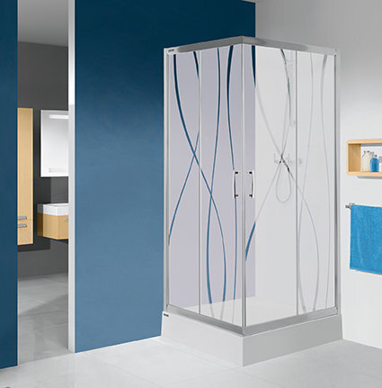 Stūra dušas kabīne Sanplast TX KN/TX5b 90x100s, balts profils, stikls W0 цена и информация | Dušas kabīnes | 220.lv