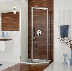 Stūra duša Sanplast TX PKDJ / TX5b 90s, matēta sudraba profils, dekorēts stikls pelēks cena un informācija | Dušas kabīnes | 220.lv