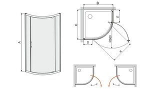 Угловая душевая кабина Sanplast TX KP1DJ/TX5b 80s, профиль manhatan, полупрозрачное стекло W0 цена и информация | Душевые кабины | 220.lv