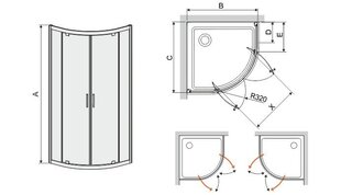 Угловая душевая кабина Sanplast TX KP2DJ/TX5b 100s, профиль белый, декорированное стекло grey цена и информация | Душевые кабины | 220.lv