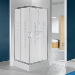 Stūra dušas kabīne Sanplast TX KN/TX4b 80s, balts profils, stikls W14, ar paliktni cena un informācija | Dušas kabīnes | 220.lv