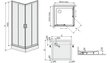 Stūra dušas kabīne Sanplast TX KN/TX4b 80s, balts profils, stikls Cora, ar paliktni cena un informācija | Dušas kabīnes | 220.lv