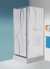 Dušas siena Sanplast TX SS/TX5b 70s, profils- spīdīgs sudrabs, dekorēts stikls W15 cena un informācija | Dušas durvis, dušas sienas | 220.lv