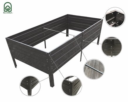 Paaugstināta dobe Klasika Garden 75x150x30 cm, krāsota cena un informācija | Siltumnīcas | 220.lv