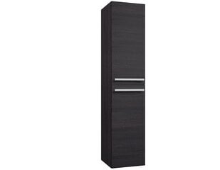 Высокий шкафчик для ванной с корзиной для белья Serena, чёрный цена и информация | Шкафчики для ванной | 220.lv