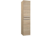 Высокий шкафчик для ванной комнаты с корзиной для белья Serena, коричневый
