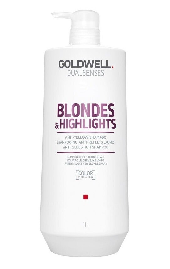 Dzeltenos toņus neitralizējošais šampūns gaišiem matiem Goldwell Dualsenses Blondes & Highlights, 1000 ml cena un informācija | Šampūni | 220.lv