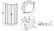 Stūra dušas kabīne Sanplast TX KP4/TX4b 80s, profils galncēts sudrabs, caurspīdīgs stikls W0, ar paliktni цена и информация | Dušas kabīnes | 220.lv