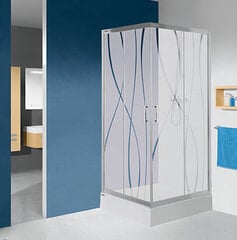 Stūra dušas kabīne Sanplast TX KN/TX5b 80s, profils balts, dekorēts stikls grey, ar paliktni цена и информация | Душевые кабины | 220.lv