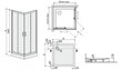 Stūra dušas kabīne Sanplast TX KN/TX5b 80s, profils glancēts sudrabs, dekorēts stikls grey, ar paliktni cena un informācija | Dušas kabīnes | 220.lv
