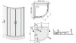 Stūra dušas kabīne Sanplast TX KN4/TX5b 80s, profils balts, dekorēts stikls W15, ar paliktni cena un informācija | Dušas kabīnes | 220.lv