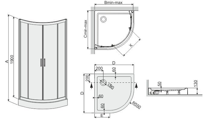 Stūra dušas kabīne Sanplast TX KN4/TX5b 100s, profils glancēts sudrabs, caurspīdīgs stikls W0, ar paliktni цена и информация | Dušas kabīnes | 220.lv