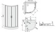 Stūra dušas kabīne Sanplast TX KN4/TX5b 100s, profils glancēts sudrabs, caurspīdīgs stikls W0, ar paliktni цена и информация | Dušas kabīnes | 220.lv