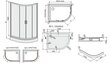 Stūra dušas kabīne Sanplast TX KP4/TX5b/L 80x100s, profils matēts sudrabs, caurspīdīgs stikls W0, ar paliktni cena un informācija | Dušas kabīnes | 220.lv