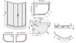 Stūra dušas kabīne Sanplast TX KP4/TX5b/L 80x120s, profils matēts sudrabs, dekorēts stikls grey, ar paliktni cena un informācija | Dušas kabīnes | 220.lv