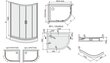 Stūra dušas kabīne Sanplast TX KP4/TX5b/P 80x120s, profils balts, caurspīdīgs stikls W0, ar paliktni cena un informācija | Dušas kabīnes | 220.lv