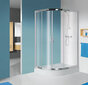 Stūra dušas kabīne Sanplast TX KP4/TX5b/P 80x100s, profils balts, dekorēts stikls grey, ar paliktni cena un informācija | Dušas kabīnes | 220.lv