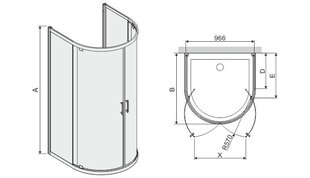 Душевая кабина Sanplast TX KPP2Dja/TX5b 100s, профиль белый, декорированное стекло cora цена и информация | Душевые кабины | 220.lv