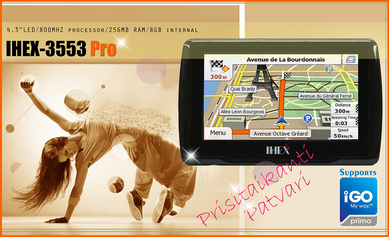 GPS navigācija IHEX 3553 Pro цена и информация | Auto GPS | 220.lv