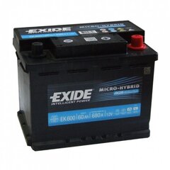 Аккумулятор EXIDE AGM Micro-Hybrid EK600 60Ач 680A цена и информация | Аккумуляторы | 220.lv