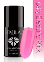 Gēlu nagu laka Semilac UV Hybrid 7 ml 043 Electric Pink , 043 Electric Pink цена и информация | Лаки для ногтей, укрепители | 220.lv