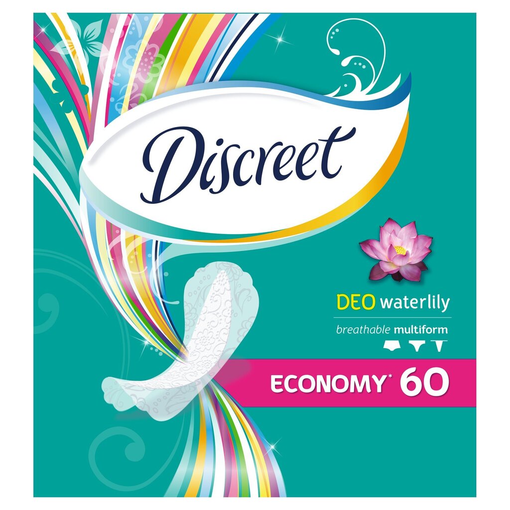Higiēniskās paketes Discreet Water Lily 60 gab. цена и информация | Tamponi, higiēniskās paketes, ieliktnīši | 220.lv