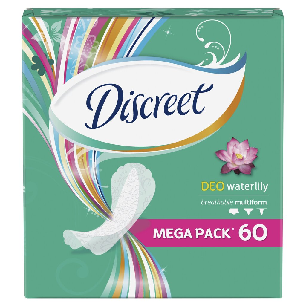 Higiēniskās paketes Discreet Water Lily 60 gab. цена и информация | Tamponi, higiēniskās paketes, ieliktnīši | 220.lv