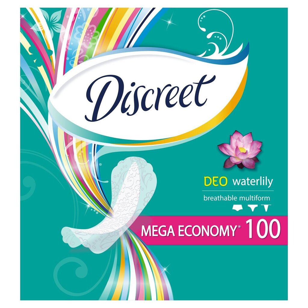 Higiēniskās paketes Discreet Water Lily 100 gab. цена и информация | Tamponi, higiēniskās paketes, ieliktnīši | 220.lv