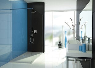 Walk-In dušo kabina Sanplast TX P/TX5b 100s, baltas profilis, dekoruotas stiklas W15 cena un informācija | Dušas durvis, dušas sienas | 220.lv
