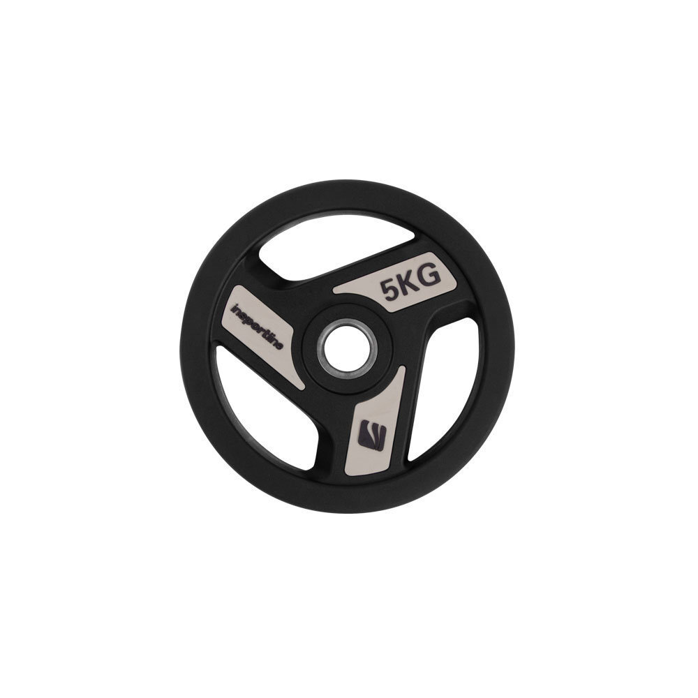 Svara disks ar gumijas pārklājumu INSPORTLINE Olympic Herk, 5kg cena un informācija | Svari, hanteles, stieņi | 220.lv