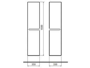 Шкаф-пенал KOLO Modo 150 см, белый цена и информация | Шкафчики для ванной | 220.lv