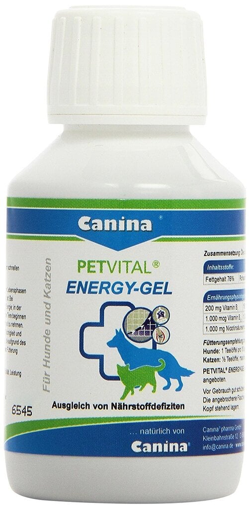 Canina Petvital Energy Gel, 100 ml цена и информация | Vitamīni, uztura bagātinātāji, pretparazītu līdzekļi suņiem | 220.lv