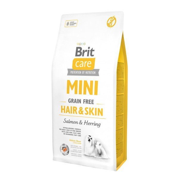 Brit Care Sausa Barība Mini Hair & Skin, 2 Kg cena un informācija | Sausā barība suņiem | 220.lv