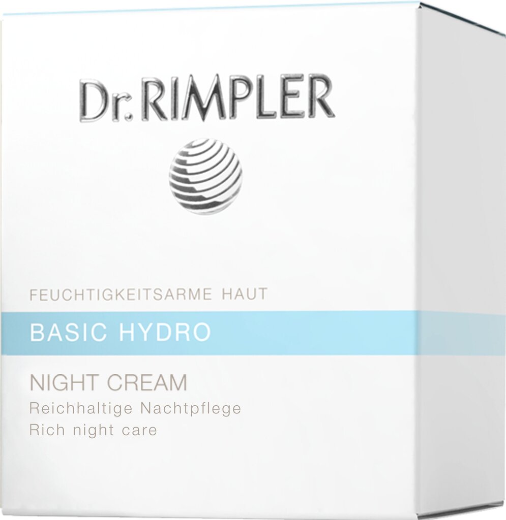 Nakts krēms ar proteīniem Dr.Rimpler Basic Hydro 50 ml cena un informācija | Sejas krēmi | 220.lv