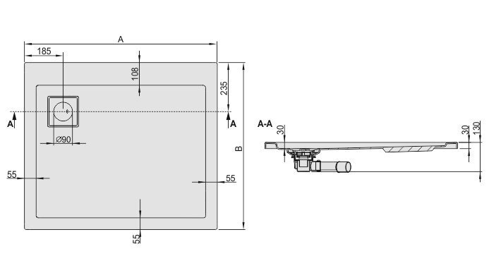 Dušo padėklas Sanplast Space Line B/Space 75x90x3, spalva bahama šviesiai ruda цена и информация | Dušas paliktņi | 220.lv