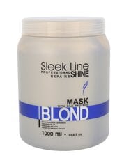 Dzeltenos toņus neitralizējošā maska ​​gaišiem matiem ar zīda ekstraktu Stapiz Sleek Line Blond, 1000 ml цена и информация | Средства для укрепления волос | 220.lv