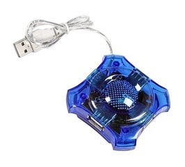 Adapteris Esperanza 4 ligzdas EA150B USB2.0 STAR, zils cena un informācija | Adapteri un USB centrmezgli | 220.lv