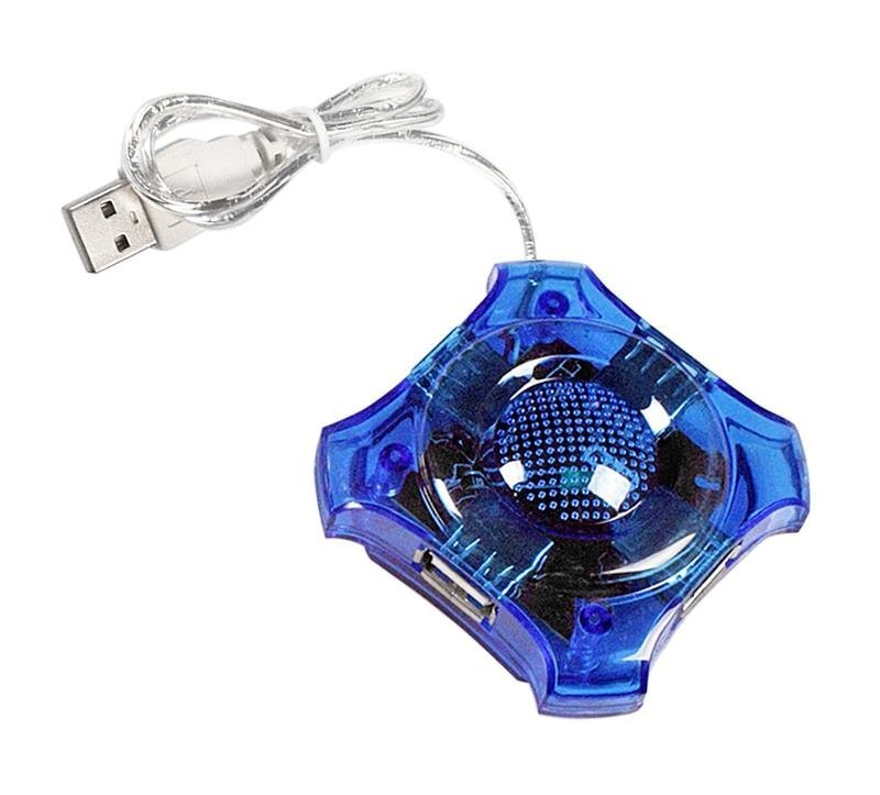 Adapteris Esperanza 4 ligzdas EA150B USB2.0 STAR, zils cena un informācija | Adapteri un USB centrmezgli | 220.lv