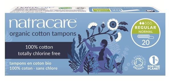 Tamponi Natracare Regular 20 gab. cena un informācija | Tamponi, higiēniskās paketes, ieliktnīši | 220.lv