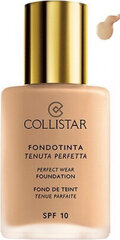 Основа для макияжа Collistar Perfect Wear Foundation Spf10 07 Caramel, 30 мл цена и информация | Пудры, базы под макияж | 220.lv