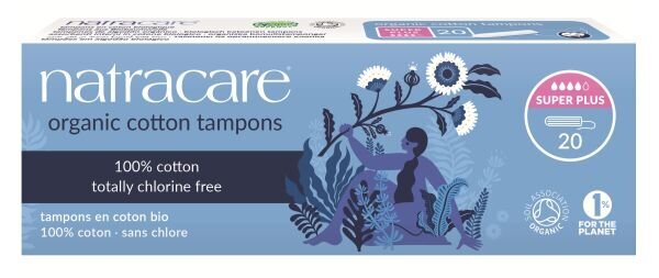 Tamponi Natracare Super Plus 20 gab. цена и информация | Tamponi, higiēniskās paketes, ieliktnīši | 220.lv