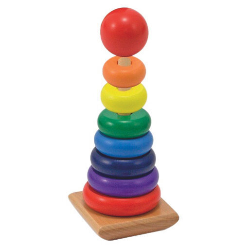 Koka šķirošanas rotaļlieta Melissa & Doug Rainbow Stacker cena un informācija | Rotaļlietas zīdaiņiem | 220.lv